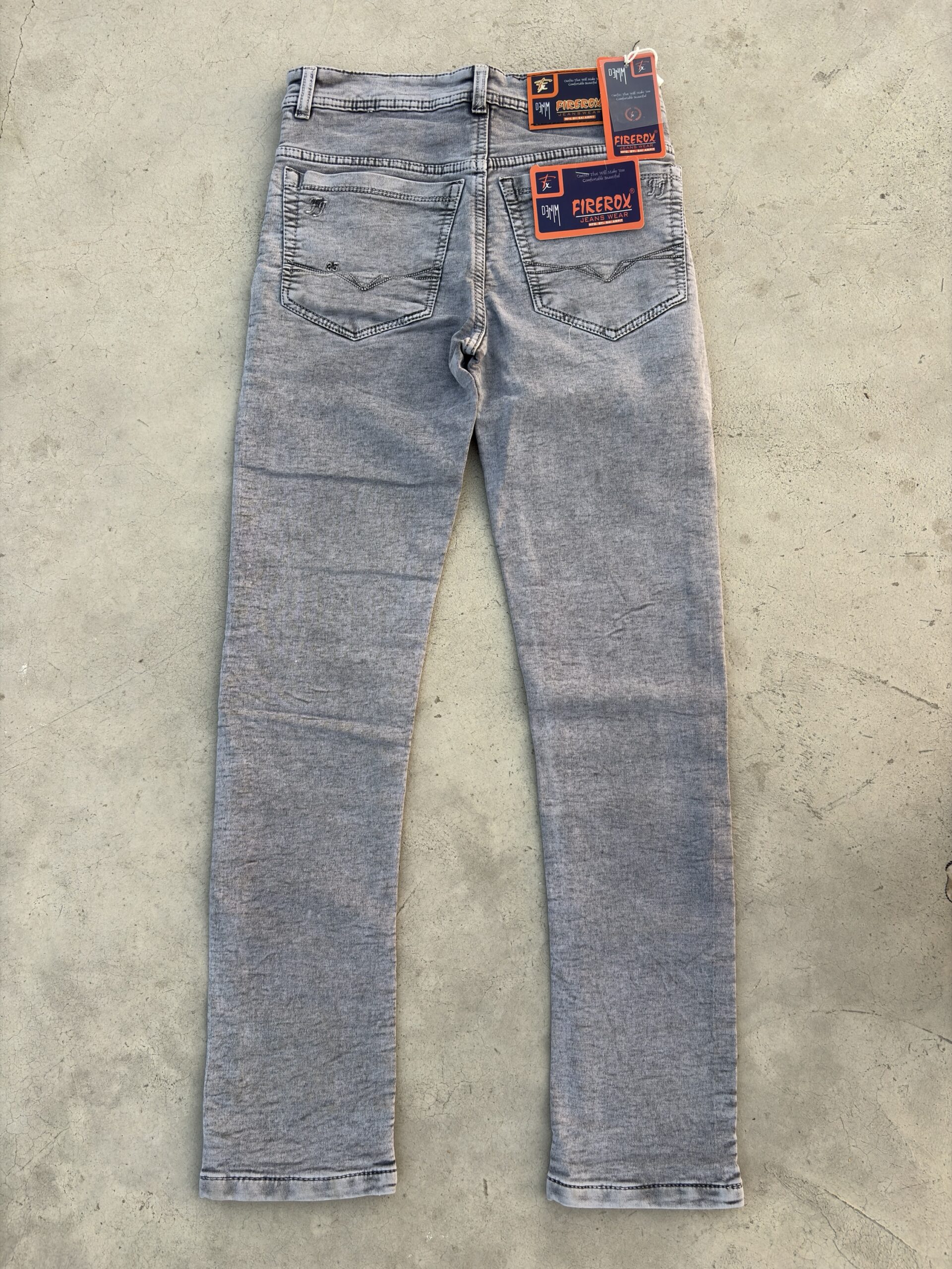 Men’s Light Grey Slim Fit Denim Jeans - Image 2