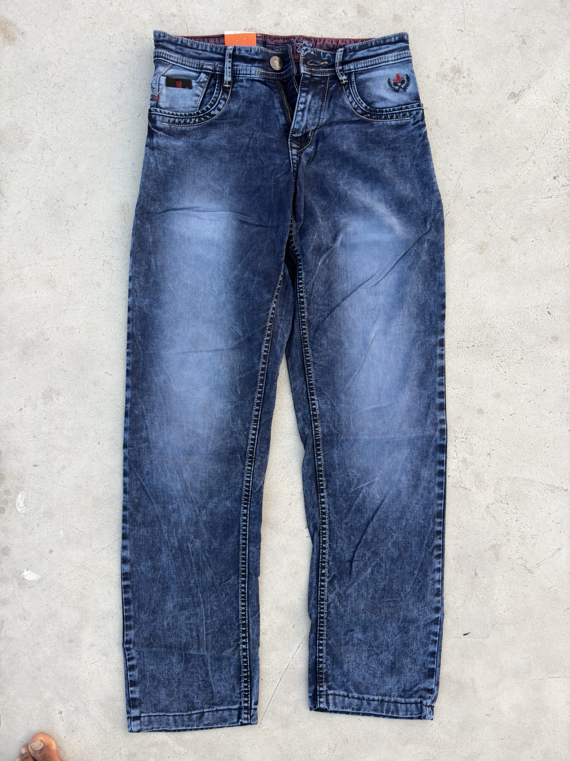 Sonalymax Men’s Stone Wash Dark Blue Denim Jeans